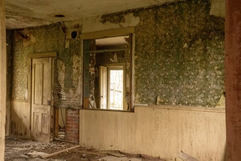 Water-damaged interior - standing water becomes mold within 24 to 48 hours in Bedford TX humidity